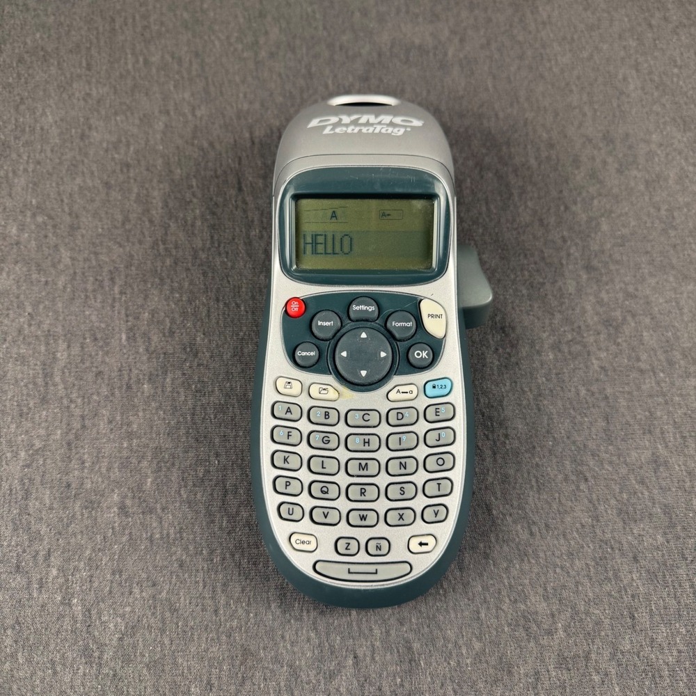 Dymo LetraTag Handheld‎ Label Maker Silver Gray Portable LT-100H Type